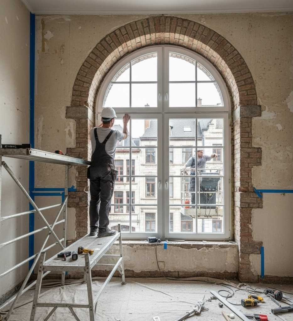 pose châssis PVC Liège